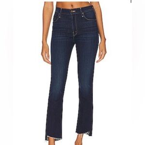 MOTHER Denim The Mid Rise Dazzler Ankle Step Fray Jeans in Off Limits